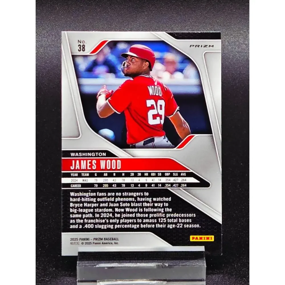 James Wood Prizm Pink Cracked Ice RC Washington Nationals Top Prospect